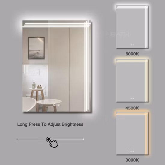 Светодиодное зеркало Ortonbath, настенное косметическое зеркало для ванной комнаты, с регулируемой яркостью